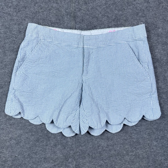 Lilly Pulitzer Pants - Lilly Pulitzer Shorts Womens Size 00 Blue Buttercup Scalloped Seersucker Striped